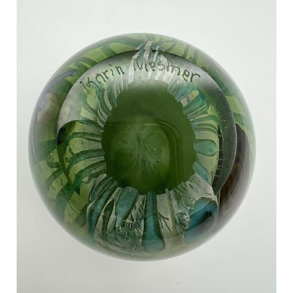 Kog Kokomo Dichroic Art Glass Ocean Fossil Sea Life Paperweight 3.5” RARE Signed - Picture 7 of 13